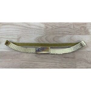 WOMEN'S BELT GOLD TONE METAL W/BUCKLE STRETCH BEAUTIFUL SZ-27,5"L VINTAGE #9